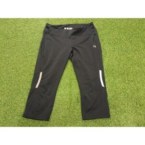 New Balance DRY Capri Leggings Womens Large Black Logo Yoga Workout Running